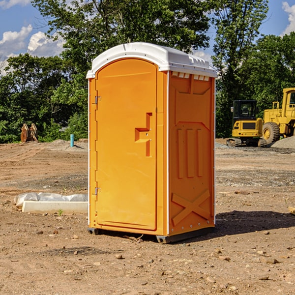 can i customize the exterior of the porta potties with my event logo or branding in Goldsmith